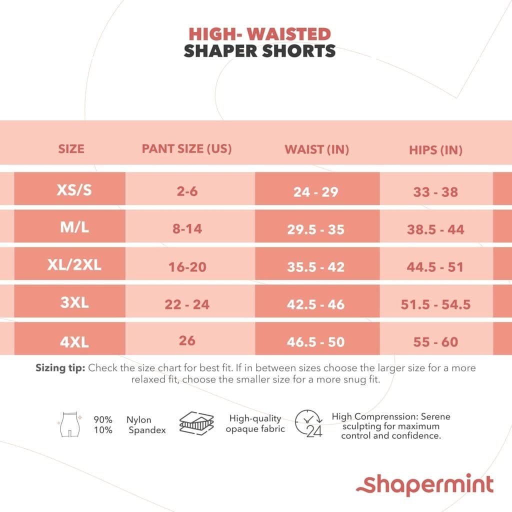 SHAPERMINT High Waisted Body Shaper Shorts Shapewear for Women Tummy Control Thigh Slimming Technology
