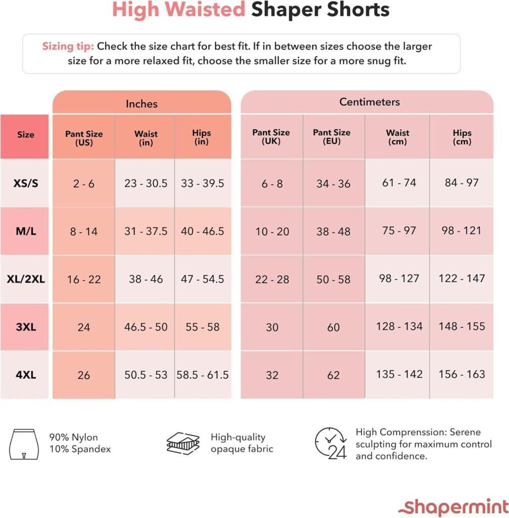 SHAPERMINT High Waisted Body Shaper Shorts Shapewear for Women Tummy Control Thigh Slimming Technology