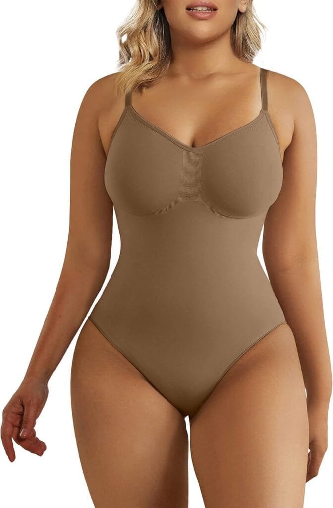 SHAPERX Womens Shapewear Bodysuit Tummy Control Body Shaper Seamless Sculpting Snatched Waist Body Suit